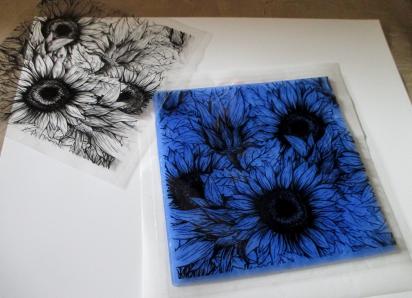 Mat Mold and Stamp - Sunflower - Texture for Clay, Polymer Clay, Resin and casting - Silicone Cling Stamp