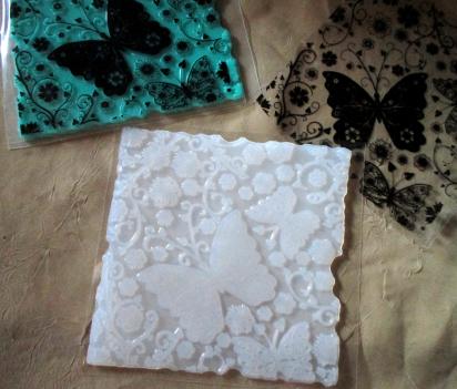 Butterfly Mat Mold and Stamp - Texture for Clay, Polymer Clay, Resin and casting - Silicone Cling Stamp