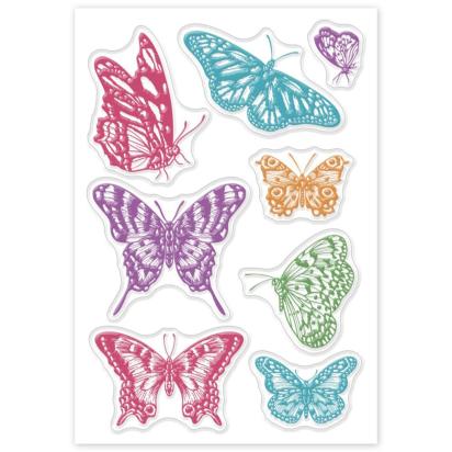 Butterfly Stamps - Silicone Cling Stamp - Texture Emossing Stamp