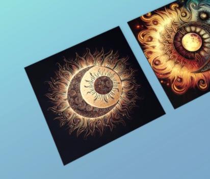 Sun and Moon- Greeting Cards, Set of 3 Designs, Bulk Pack of Cards