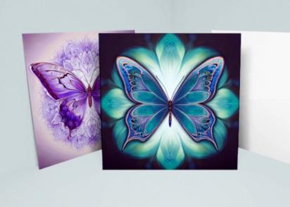 Butterfly Greeting Cards, Set of 5 Designs, Bulk Pack of Cards