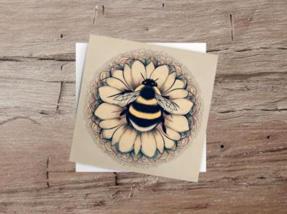 Bumble Bee Cards, Large Note Card, Invites, Birthday, Money Card