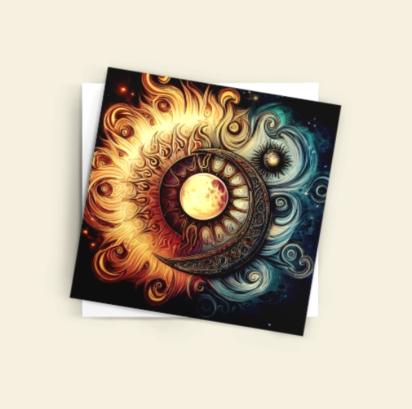 Sun and Moon  - Greeting Cards