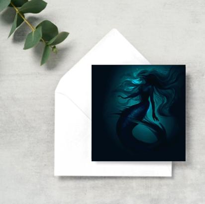 Mermaid Greeting Cards, Birthday, Invitations, Thank You Cards