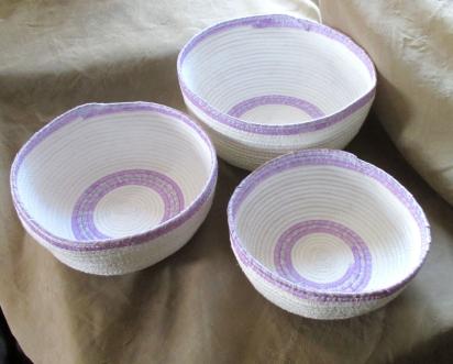 Rope Bowls,  Handmade Cotton Rope Bowls