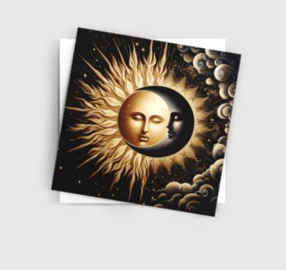 Sun and Moon - Greeting Cards