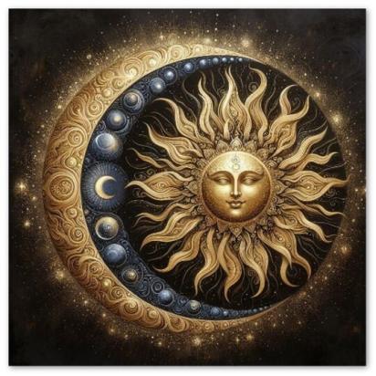 Sun and Moon - Greeting Cards