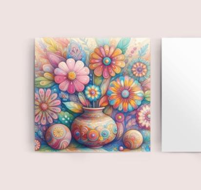 Floral Greeting Cards, Large Note Card, Invites, Birthday, Gift Card