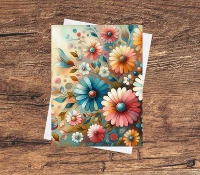 Set of 3, Flower Cards, Greeting Cards, Matching Designs, Bulk Pack of Cards