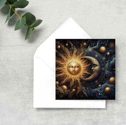 Sun and Moon - Greeting Cards