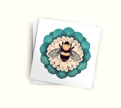 Bumble Bee Cards, Large Note Card, Invites, Birthday, Money Card