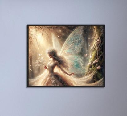Wood Print, Fairy, Original Art, Print on Wood, Ready to Hang