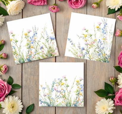 Set of Floral Gift Cards, 3 Designs, Bulk Pack of Cards