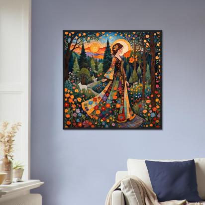 Floral Forest, Unframed or Framed, Print on Paper, Original Art