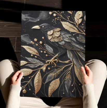 Raven, Original Art, Framed or Unframed Print on Paper