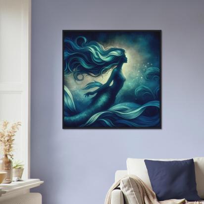 Mermaid Print - Framed or Unframed - Original Art - Print on Paper