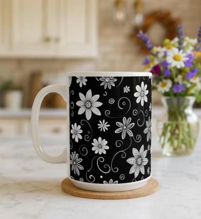 Floral Cups -  Large and Small Ceramic Mugs