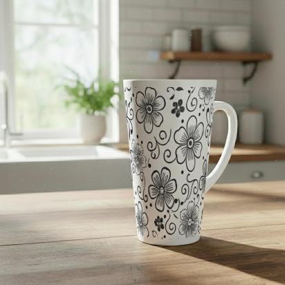 Latte 17oz Ceramic Mug - Coffee or Tea Cup, Extra Tall