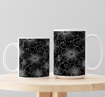 Floral Cups -  Large and Small Ceramic Mug