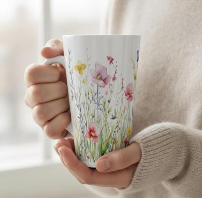 Latte 17oz Ceramic Mug - Coffee or Tea Cup, Extra Tall