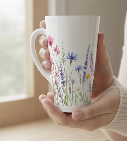 Latte 17oz Ceramic Mug - Coffee or Tea Cup, Extra Tall