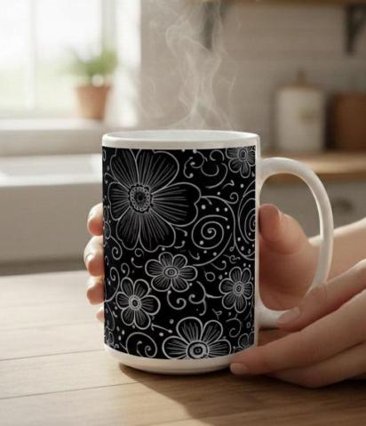 Floral Cups -  Large and Small Ceramic Mugs