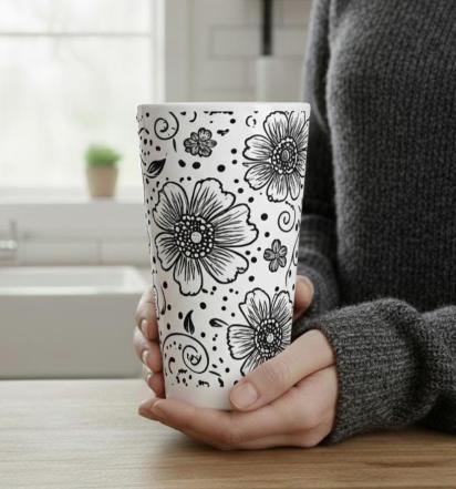 Latte 17oz Ceramic Mug - Coffee or Tea Cup, Extra Tall