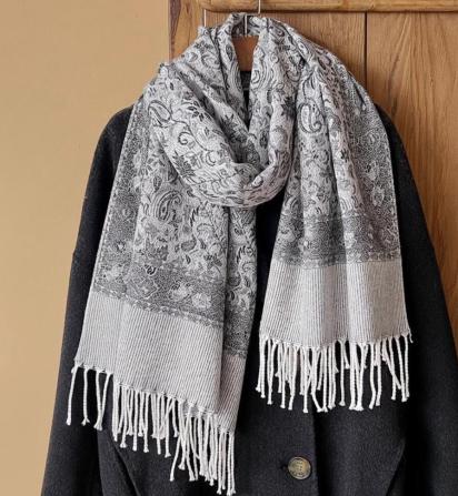 Soft Pashmina Shawl & Scarf for Women, Jacquard Brocade, Shawl, Sarong or Head Wraps