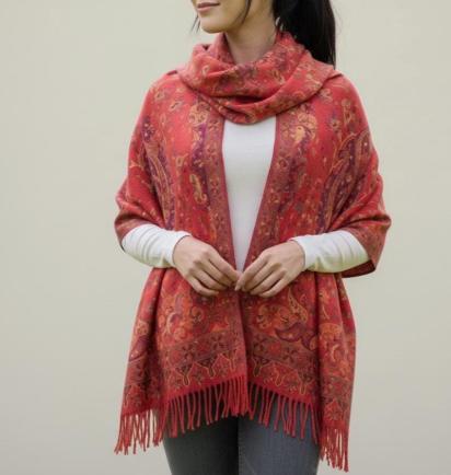 Reversible Soft Pashmina Shawl & Scarf for Women, Jacquard Brocade, Shawl, Sarong or Head Wraps
