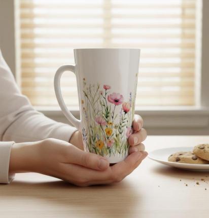 Latte 17oz Ceramic Mug - Coffee or Tea Cup, Extra Tall