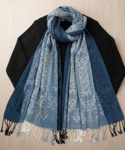 Soft Pashmina Shawl & Scarf for Women, Jacquard Brocade, Shawl, Sarong or Head Wraps