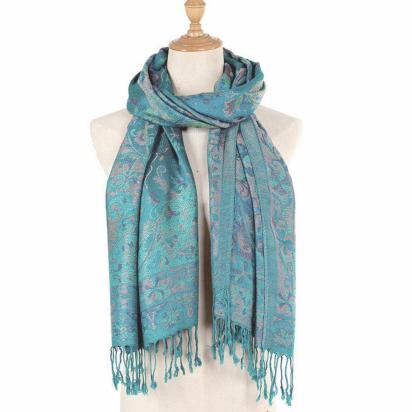 Reversible Soft Pashmina Shawl & Scarf for Women, Jacquard Brocade, Shawl, Sarong or Head Wraps