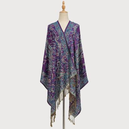 Reversible Soft Pashmina Shawl & Scarf for Women, Jacquard Brocade, Shawl, Sarong or Head Wraps