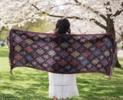 Reversible Soft Pashmina Shawl & Scarf for Women, Jacquard Brocade, Shawl, Sarong or Head Wraps