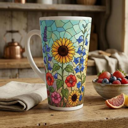 Latte 17oz Ceramic Mug - Coffee or Tea Cup, Extra Tall