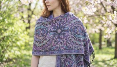 Reversible Soft Pashmina Shawl & Scarf for Women, Jacquard Brocade, Shawl, Sarong or Head Wraps