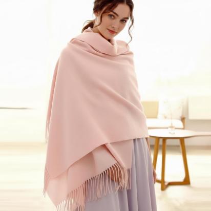 Pink Pashmina, Blanket Shawl - Lightweight Wide Scarf and Wrap