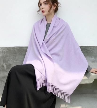 Lilac Shawl - Thick Wide Scarf - Pashmina Super Soft Wrap