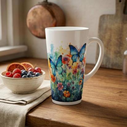 Latte 17oz Ceramic Mug - Coffee or Tea Cup, Extra Tall