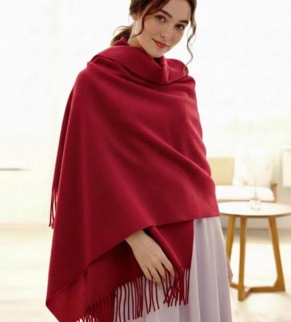 Blanket Scarf and Shawl - Red - Super Soft Pashmina Wide Scarf