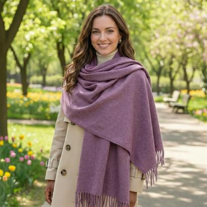 Purple Blanket Scarf and Shawl - Super Soft Pashmina Wide Scarf