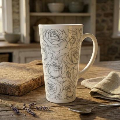 Latte 17oz Ceramic Mug - Coffee or Tea Cup, Extra Tall