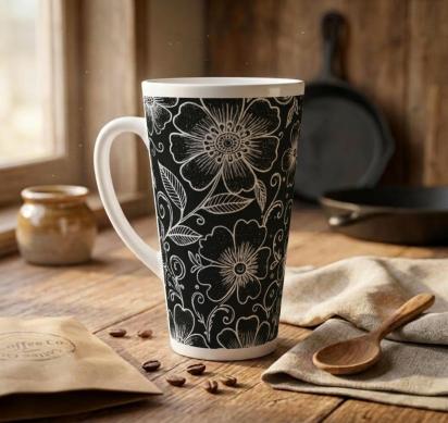 Latte 17oz Ceramic Mug - Coffee or Tea Cup, Extra Tall