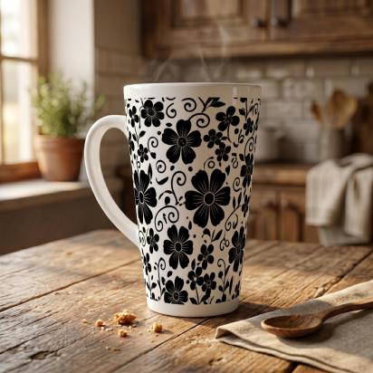 Latte 17oz Ceramic Mug - Coffee or Tea Cup, Extra Tall