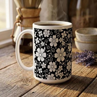 Floral Cups -  Large and Small Ceramic Mugs