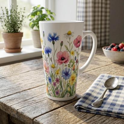 Latte 17oz Ceramic Mug - Coffee or Tea Cup, Extra Tall