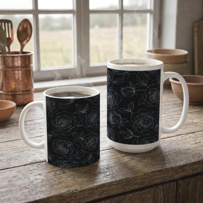 Floral Cups -  Large and Small Ceramic Mugs