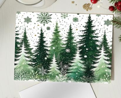 Christmas Gift Cards, Large Note Card, Money Card