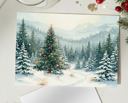 Christmas Gift Cards, Large Note Card, Money Card