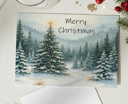 Christmas Gift Cards, Large Note Card, Money Card